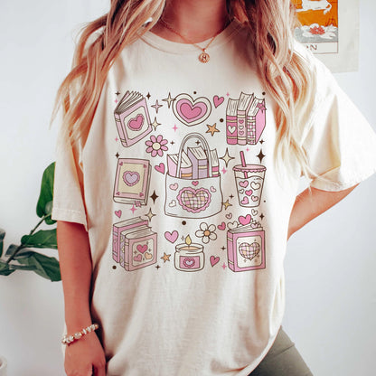 Heart Book Lover Comfort Colors T-Shirt