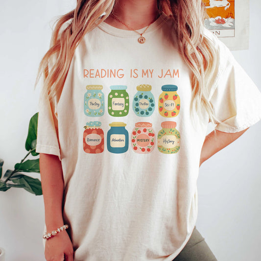 Reading Is My Jam Comfort Colors Graphic Tee