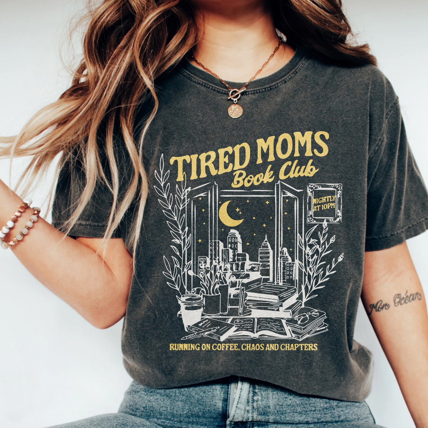 Tired Moms Book Club Comfort Colors T-Shirt