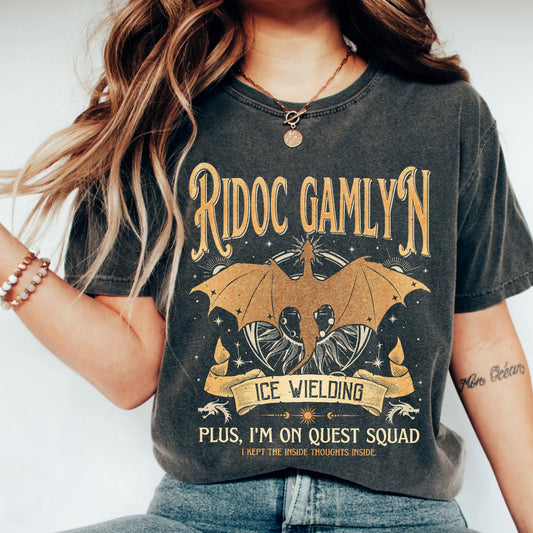 Quest Squad Comfort Colors Graphic Tee – Ice Wielding Dragon