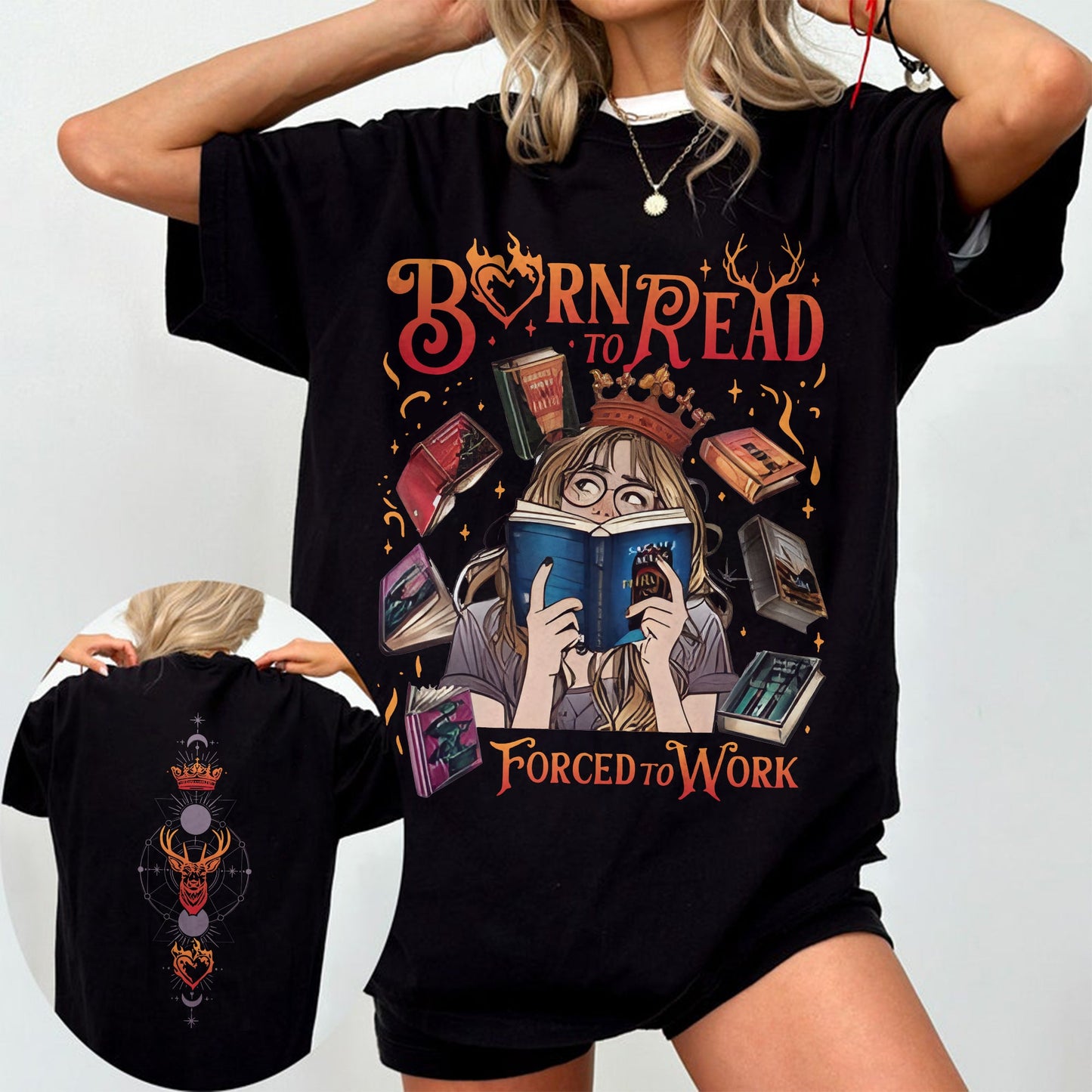 Born to Read Comfort Colors Tee – Fantasy Reader Crown Edition