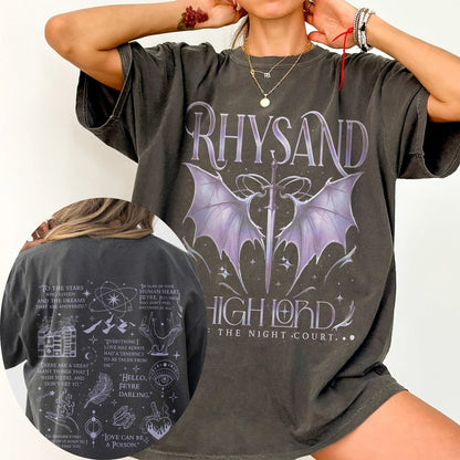 Rhysand Comfort Colors T-Shirt – Night Court Aesthetic Tee