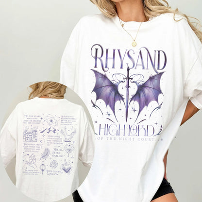 Rhysand Comfort Colors T-Shirt – Night Court Aesthetic Tee