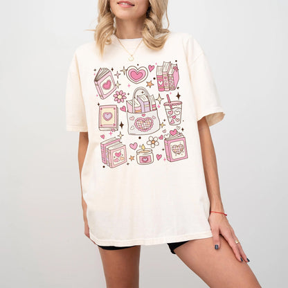 Heart Book Lover Comfort Colors T-Shirt