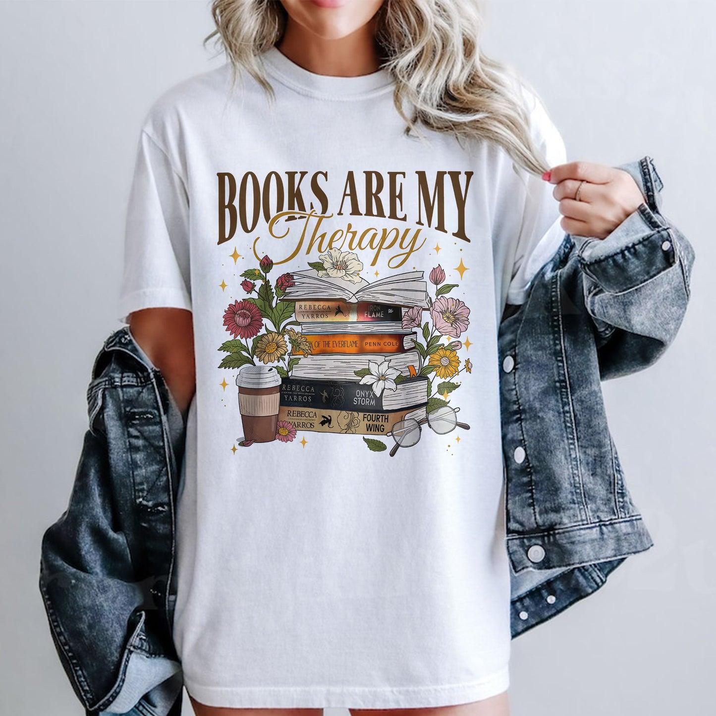 Books Are My Therapy Comfort Colors Graphic Tee