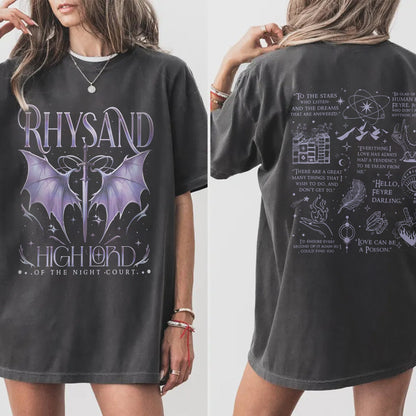 Rhysand Comfort Colors T-Shirt – Night Court Aesthetic Tee