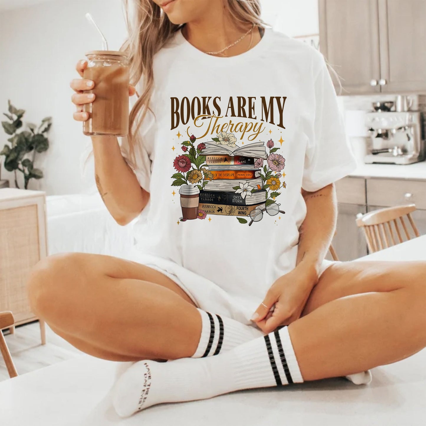 Books Are My Therapy Comfort Colors Graphic Tee
