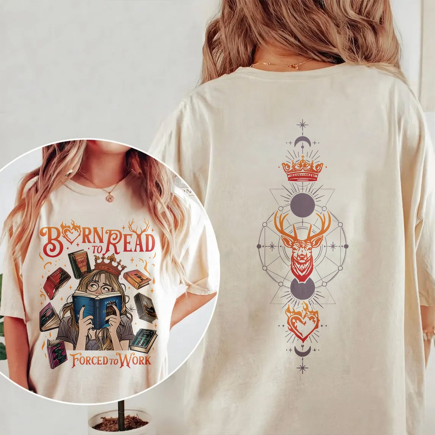 Born to Read Comfort Colors Tee – Fantasy Reader Crown Edition