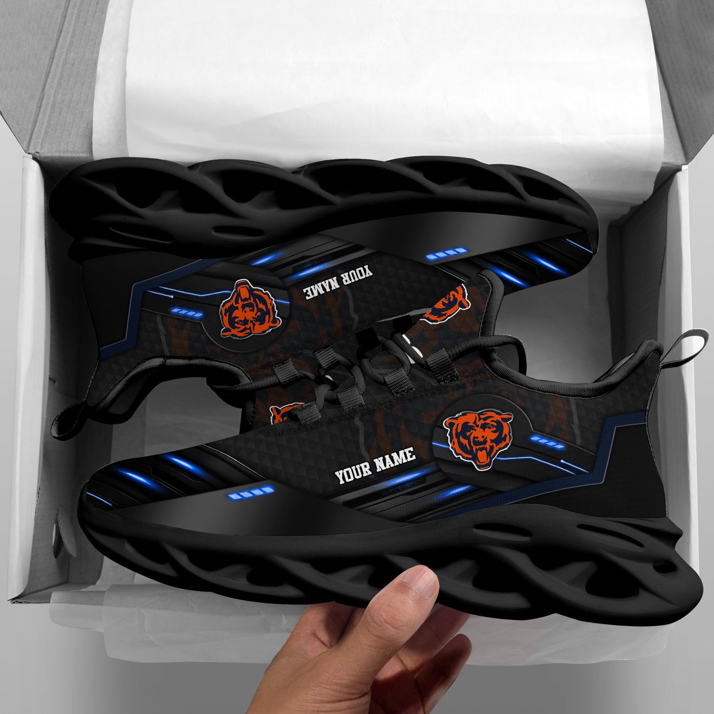 Chicago Bears Black Clunky Sneaker Custom Name, Sport Team Shoes, Sport Gifts For Fan ETRG-03311527