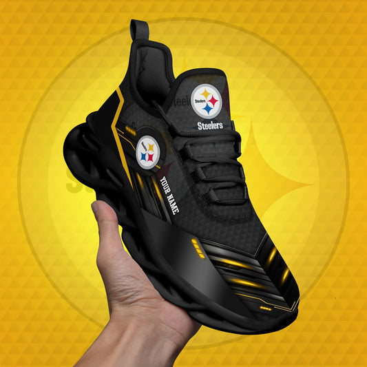 Pittsburgh Steelers Black Clunky Sneaker Custom Name, Sport Team Shoes, Sport Gifts For Fan ETRG-03311527