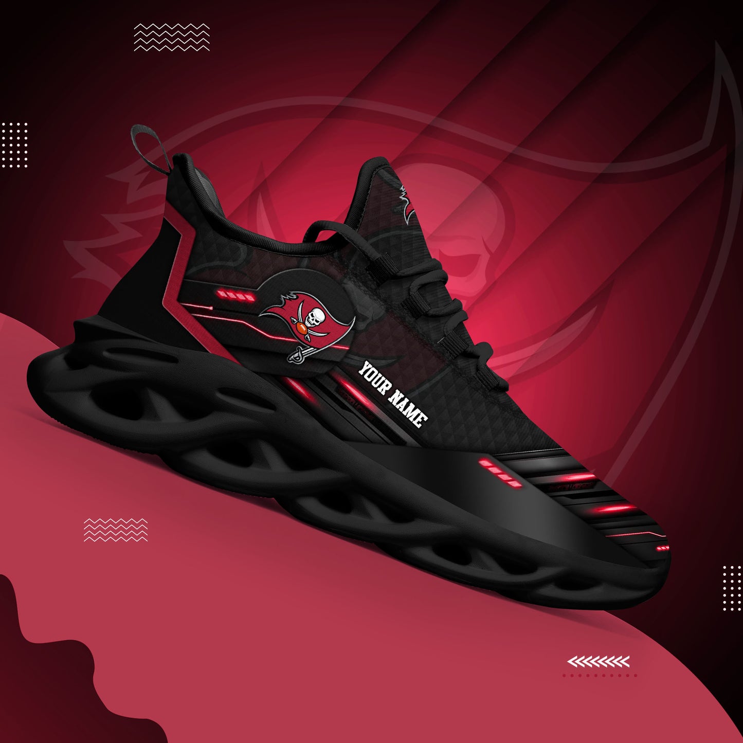 Tampa Bay Buccaneers Black Clunky Sneaker Custom Name, Sport Team Shoes, Sport Gifts For Fan ETRG-03311527