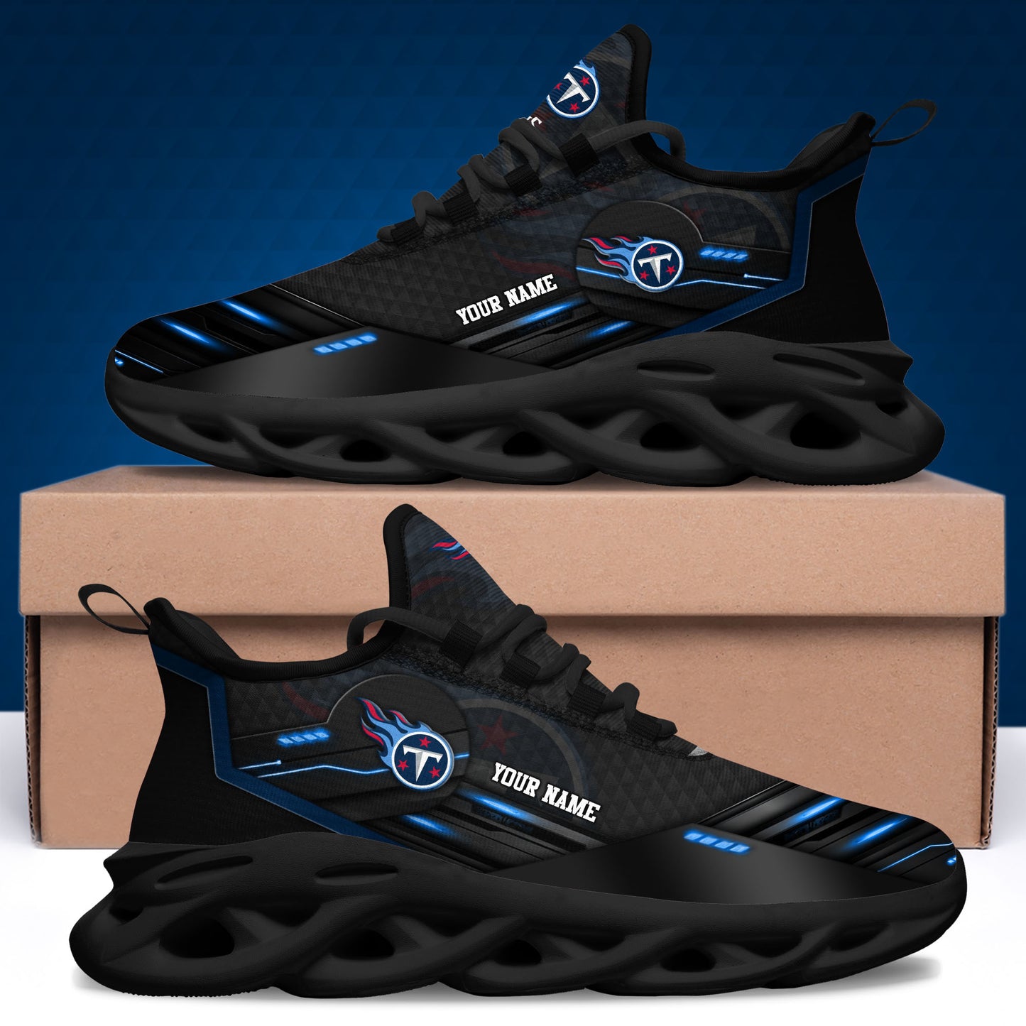 Tennessee Titans Black Clunky Sneaker Custom Name, Sport Team Shoes, Sport Gifts For Fan ETRG-03311527