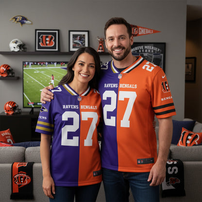 Baltimore Ravens House Divided Vneck Football Jackets Custom Name, Number And Team, Sport Gifts ETRG-09293707