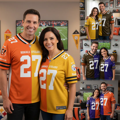 Cincinnati Bengals House Divided Vneck Football Jackets Custom Name, Number And Team, Sport Gifts ETRG-09293707