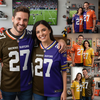 Cleveland Browns House Divided Vneck Football Jackets Custom Name, Number And Team, Sport Gifts ETRG-09293707