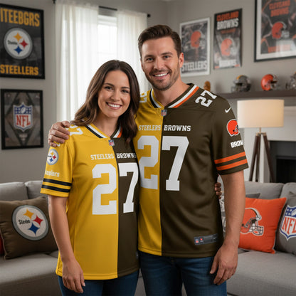 Cleveland Browns House Divided Vneck Football Jackets Custom Name, Number And Team, Sport Gifts ETRG-09293707