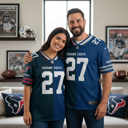 Tennessee Titans House Divided Vneck Football Jersey Custom Name, Number And Team, Sport Jerseys, Sport Gifts ETRG-09293709