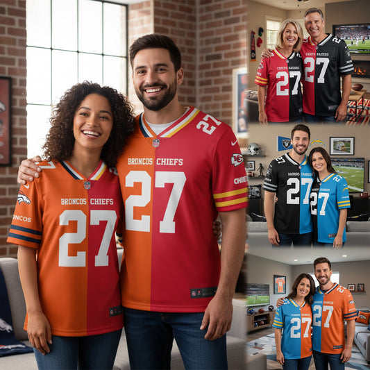 Denver Broncos House Divided Vneck Football Jersey Custom Name, Number And Team, Sport Jerseys, Sport Gifts ETRG-09293711