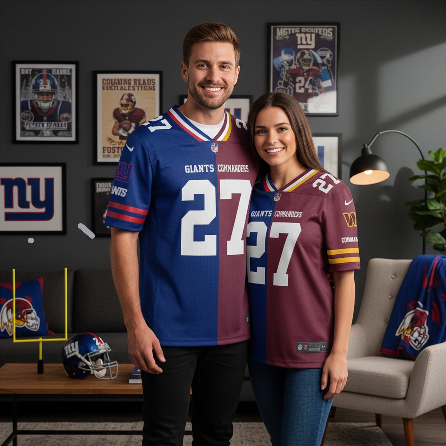 Washington Commanders House Divided Vneck Football Jersey Custom Name, Number And Team, Sport Jerseys, Sport Gifts ETRG-09293712