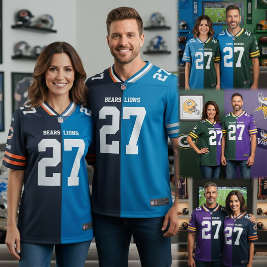 Chicago Bears House Divided Vneck Football Jersey Custom Name, Number And Team, Sport Jerseys, Sport Gifts ETRG-09293713