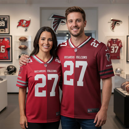Atlanta Falcons House Divided Vneck Football Jersey Custom Name, Number And Team, Sport Jerseys, Sport Gifts ETRG-09293761