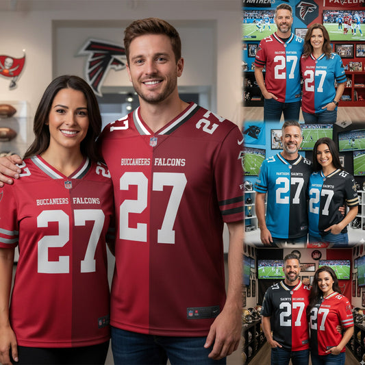 Tampa Bay Buccaneers House Divided Vneck Football Jersey Custom Name, Number And Team, Sport Jerseys, Sport Gifts ETRG-09293761