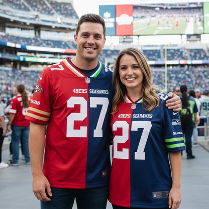 Seattle Seahawks House Divided Vneck Football Jersey Custom Name, Number And Team, Sport Jerseys, Sport Gifts ETRG-09293762