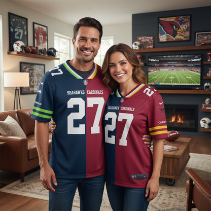 Seattle Seahawks House Divided Vneck Football Jersey Custom Name, Number And Team, Sport Jerseys, Sport Gifts ETRG-09293762