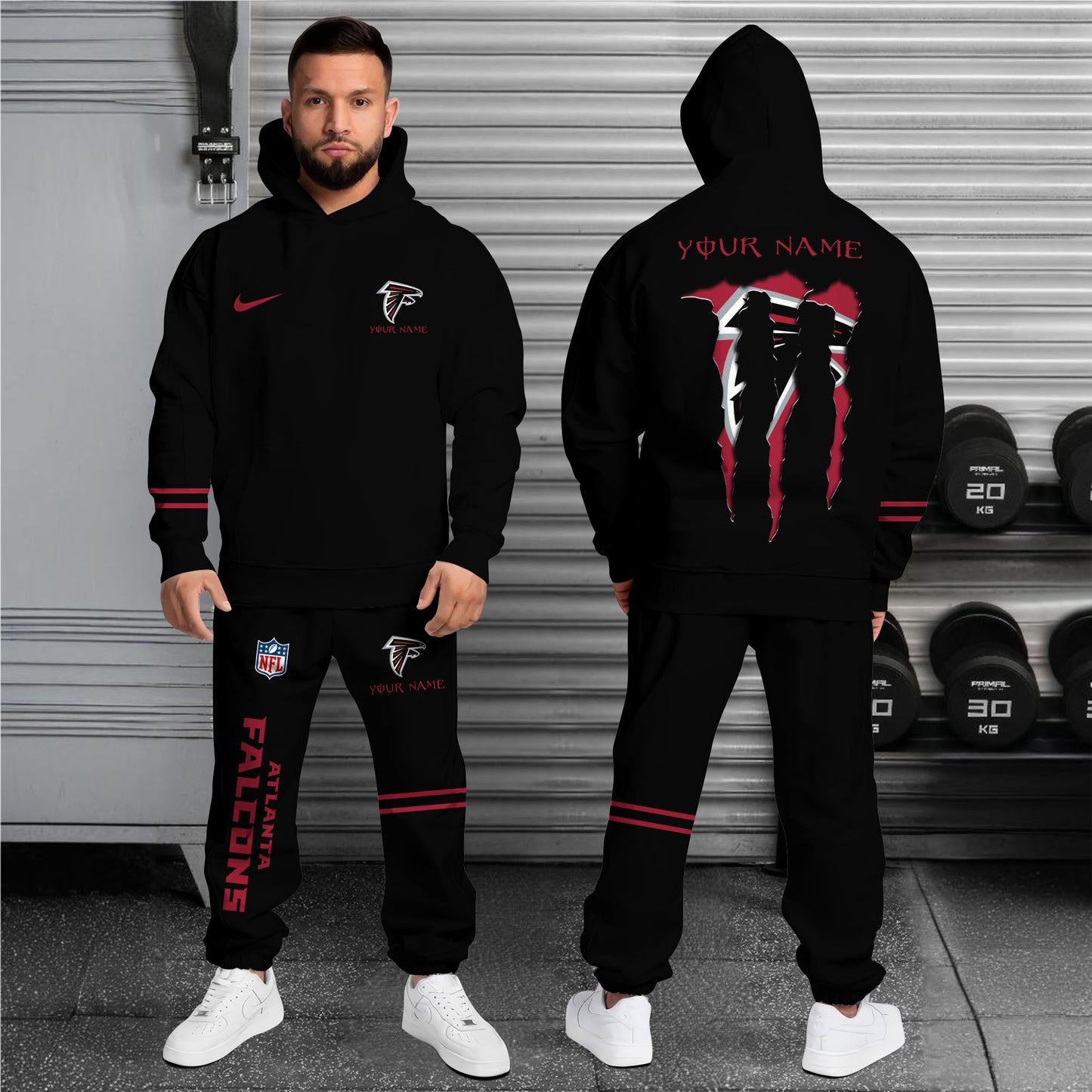 Atlanta Falcons Combo Custom Hoodie And Sweatpants, Gift For Sport Fans ETRG-62589