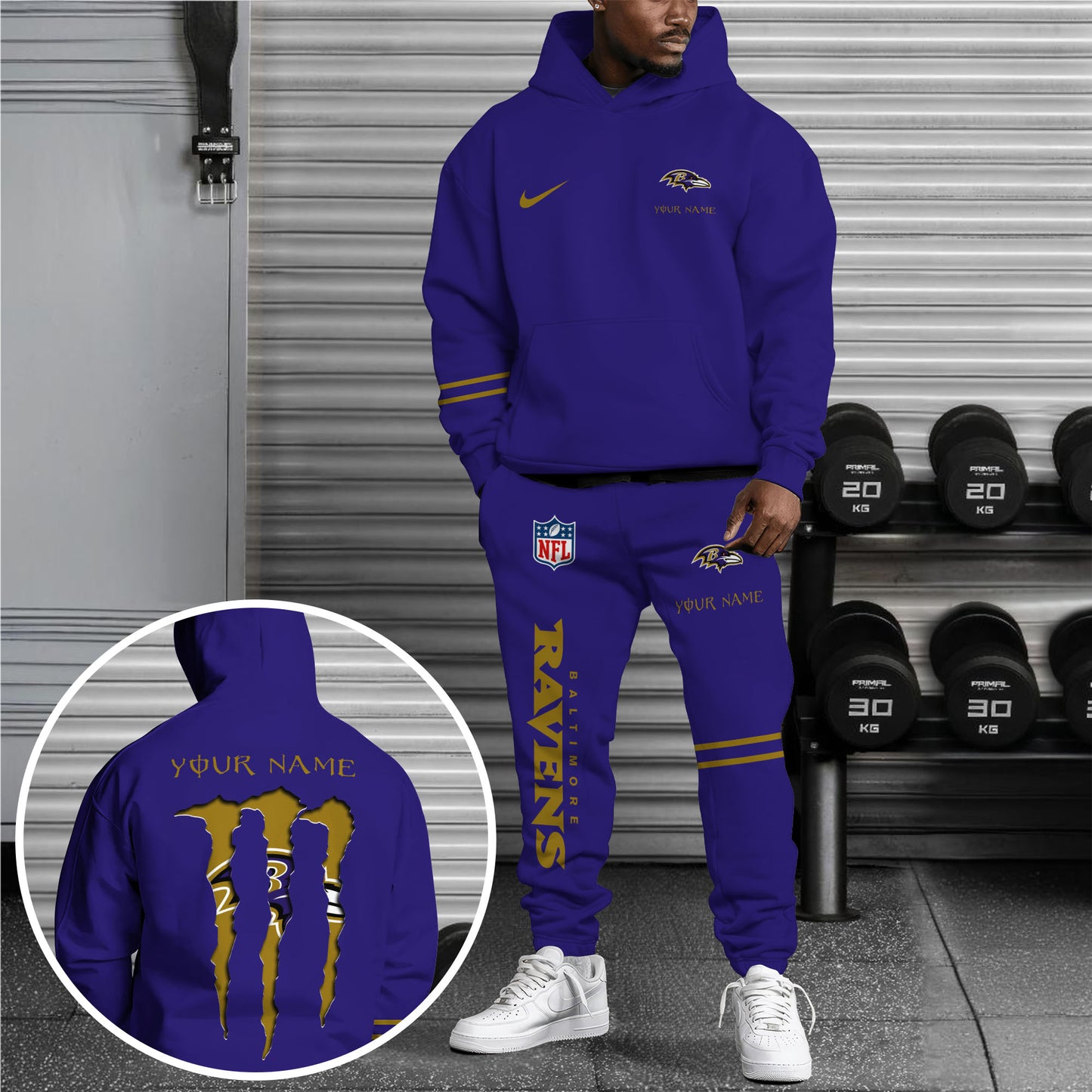 Baltimore Ravens Combo Custom Hoodie And Sweatpants, Gift For Sport Fans ETRG-62589