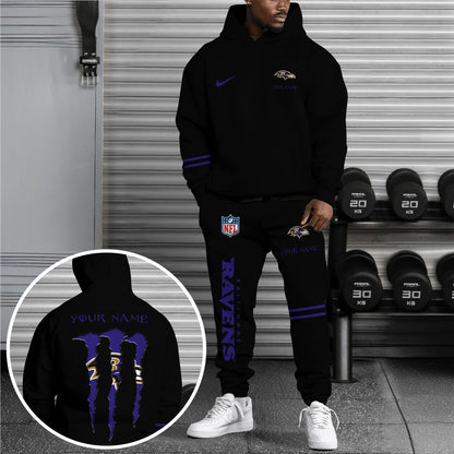 Baltimore Ravens Combo Custom Hoodie And Sweatpants, Gift For Sport Fans ETRG-62589