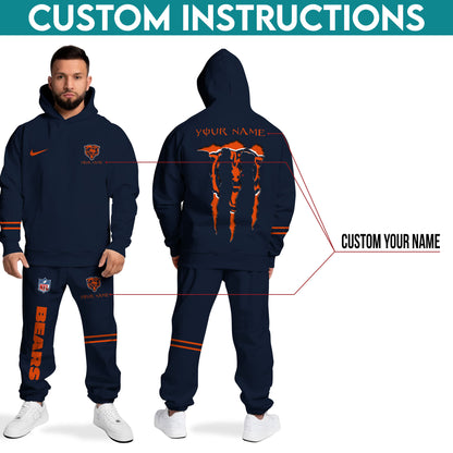 Chicago Bears Combo Custom Hoodie And Sweatpants, Gift For Sport Fans ETRG-62589