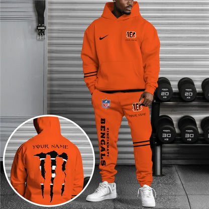 Cincinnati Bengals Combo Custom Hoodie And Sweatpants, Gift For Sport Fans ETRG-62589