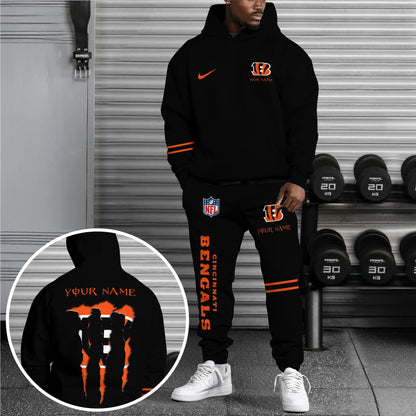 Cincinnati Bengals Combo Custom Hoodie And Sweatpants, Gift For Sport Fans ETRG-62589