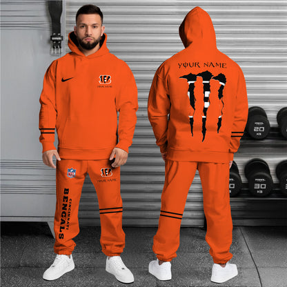 Cincinnati Bengals Combo Custom Hoodie And Sweatpants, Gift For Sport Fans ETRG-62589