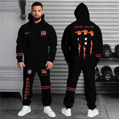 Cincinnati Bengals Combo Custom Hoodie And Sweatpants, Gift For Sport Fans ETRG-62589