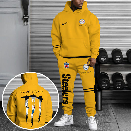 Pittsburgh Steelers Combo Custom Hoodie And Sweatpants, Gift For Sport Fans ETRG-62589