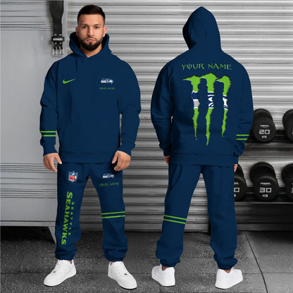 Seattle Seahawks Combo Custom Hoodie And Sweatpants, Gift For Sport Fans ETRG-62589