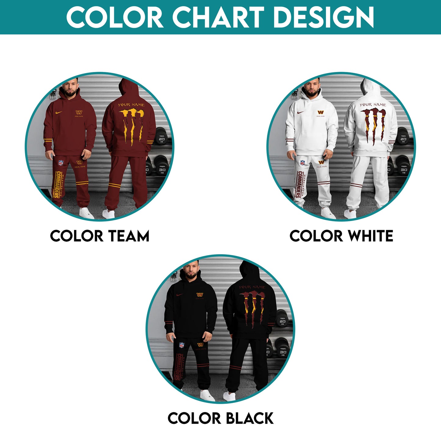 Washington Commanders Combo Custom Hoodie And Sweatpants, Gift For Sport Fans ETRG-62589