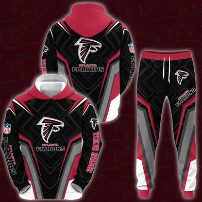 Atlanta Falcons Combo Hoodie And Sweatpants Custom Your Name, Sport Hoodie Sweatpants Set, Sport Gifts For Fans ETRG-62591