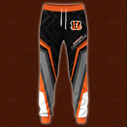 Cincinnati Bengals Combo Hoodie And Sweatpants Custom Your Name, Sport Hoodie Sweatpants Set, Sport Gifts For Fans ETRG-62591