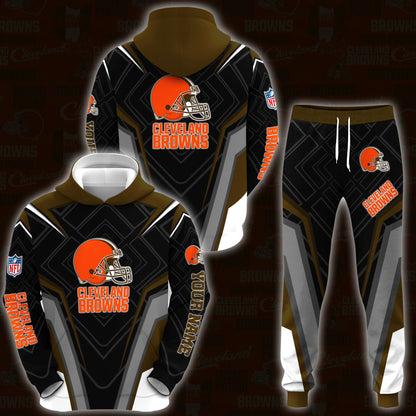 Cleveland Browns Combo Hoodie And Sweatpants Custom Your Name, Sport Hoodie Sweatpants Set, Sport Gifts For Fans ETRG-62591