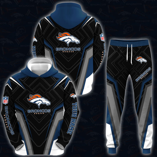 Denver Broncos Combo Hoodie And Sweatpants Custom Your Name, Sport Hoodie Sweatpants Set, Sport Gifts For Fans ETRG-62591