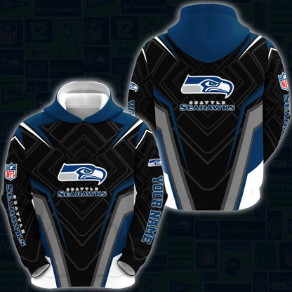 Seattle Seahawks Combo Hoodie And Sweatpants Custom Your Name, Sport Hoodie Sweatpants Set, Sport Gifts For Fans ETRG-62591