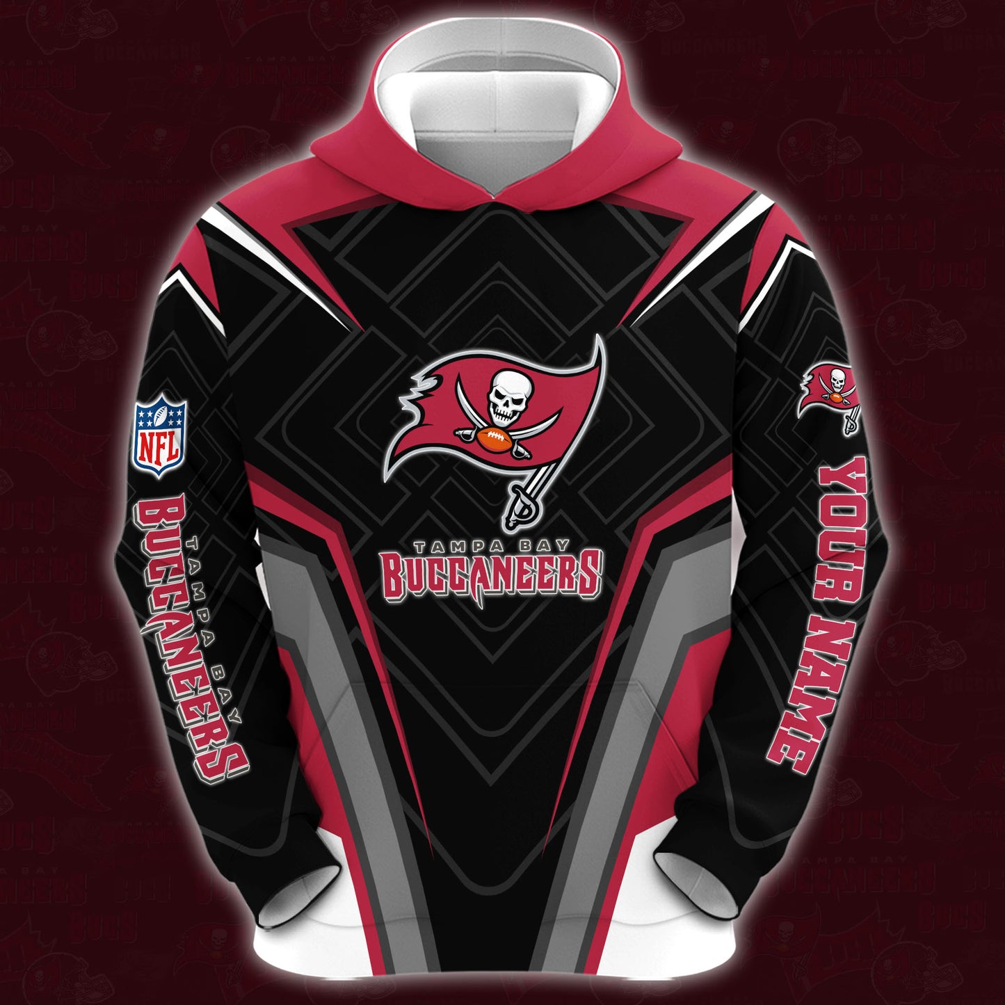 Tampa Bay Buccaneers Combo Hoodie And Sweatpants Custom Your Name, Sport Hoodie Sweatpants Set, Sport Gifts For Fans ETRG-62591