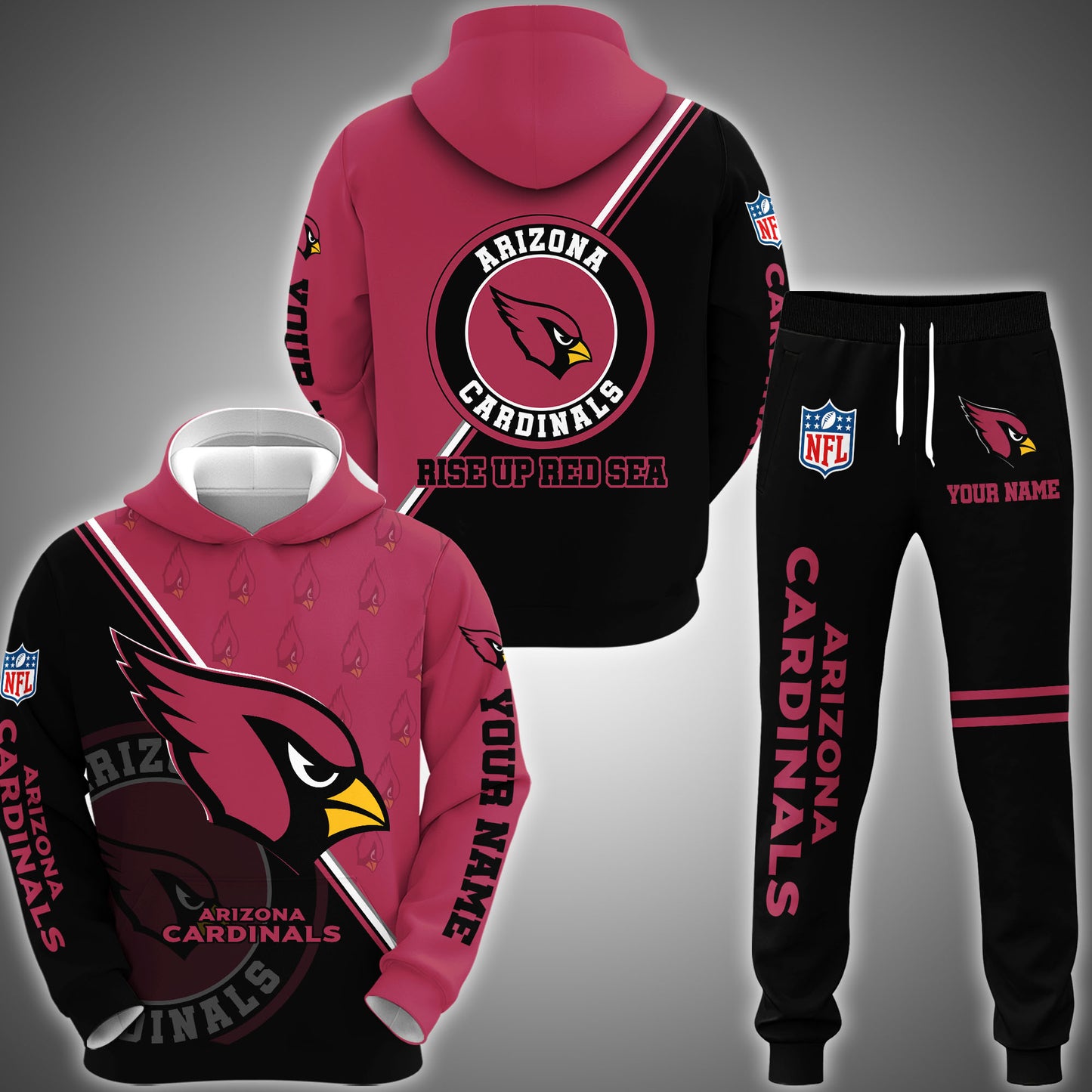 Arizona Cardinals Combo Hoodie And Sweatpants Custom Your Name, Sport Clothings, Sport Gifts ETRG-62940