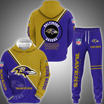 Baltimore Ravens Combo Hoodie And Sweatpants Custom Your Name, Sport Clothings, Sport Gifts ETRG-62940