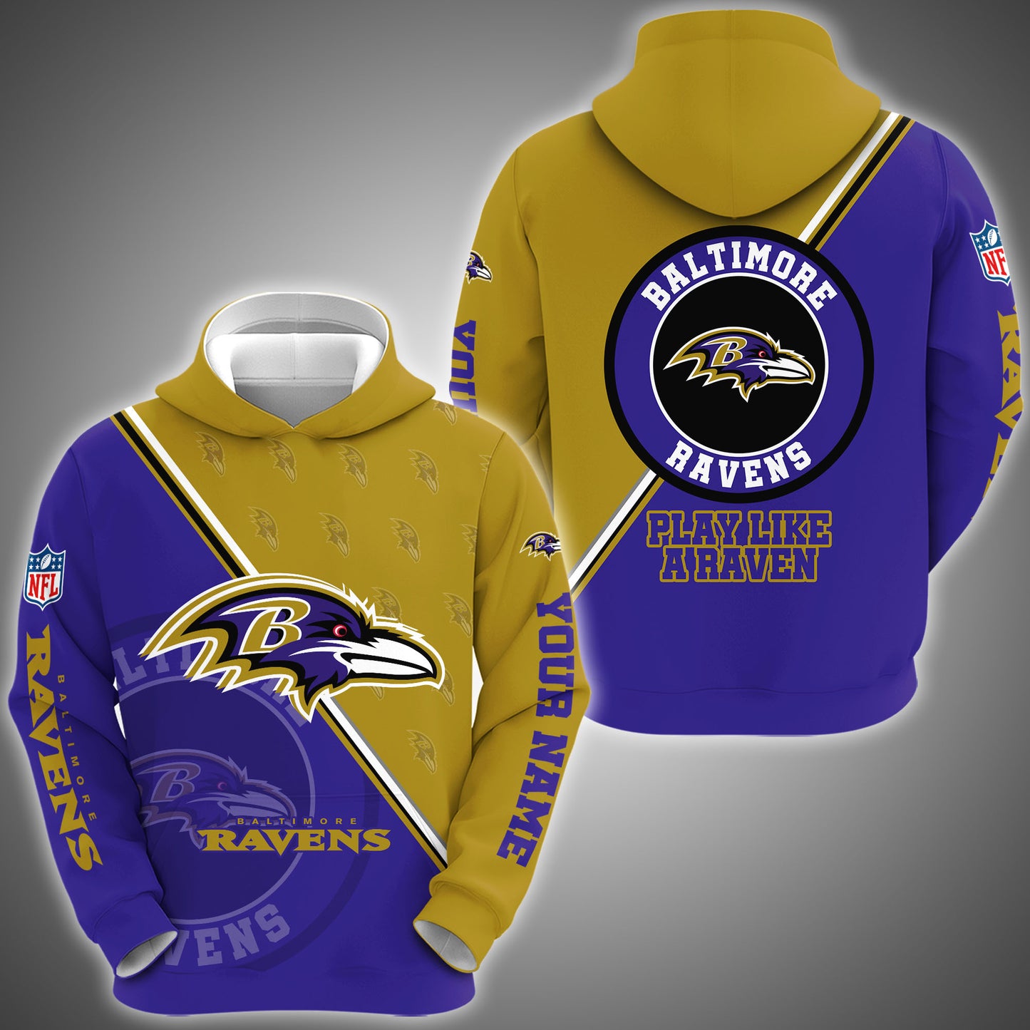 Baltimore Ravens Combo Hoodie And Sweatpants Custom Your Name, Sport Clothings, Sport Gifts ETRG-62940