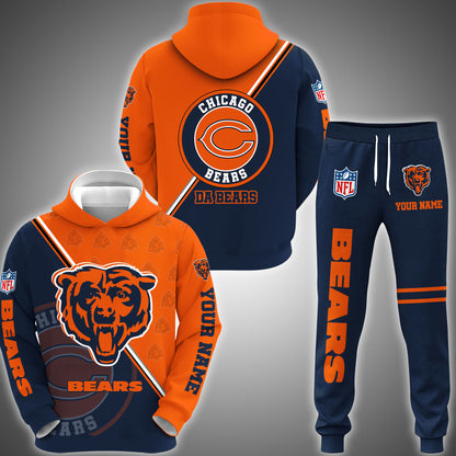Chicago Bears Combo Hoodie And Sweatpants Custom Your Name, Sport Clothings, Sport Gifts ETRG-62940