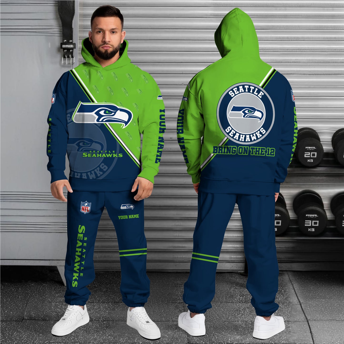 Seattle Seahawks Combo Hoodie And Sweatpants Custom Your Name, Sport Clothings, Sport Gifts ETRG-62940